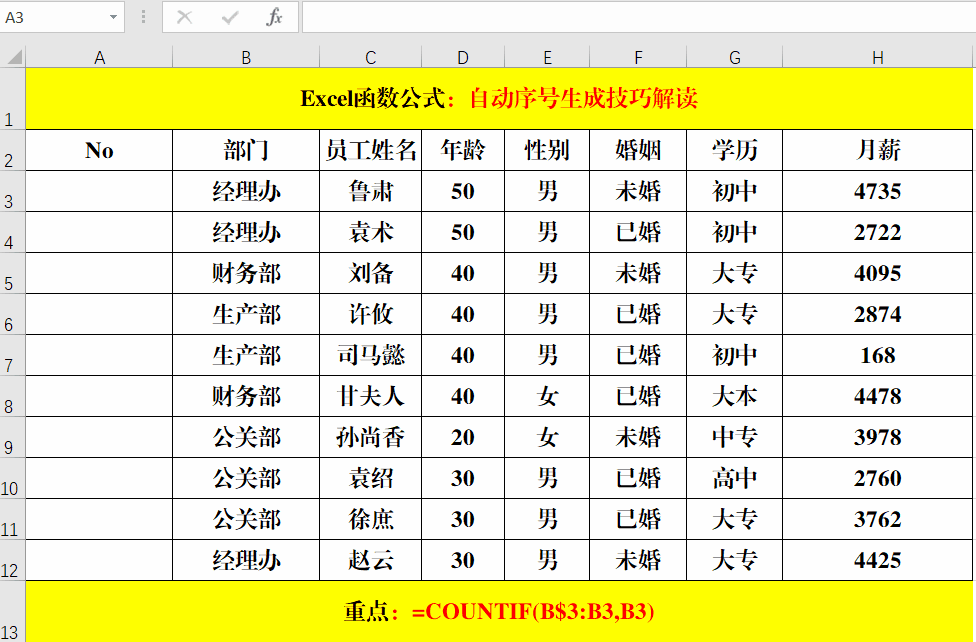 excel序号怎么自动生成（Excel中自动序号的生成技巧）(4)