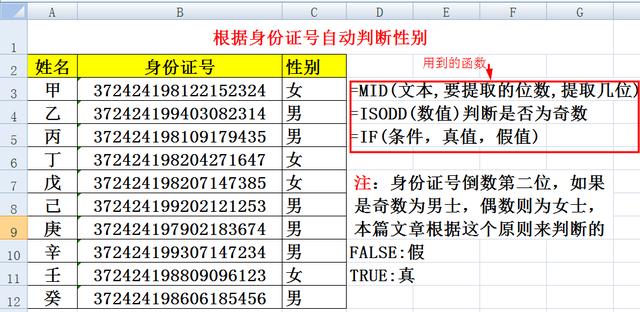 excel怎么自动分男女（excel输入身份证自动出性别的方法）(1)