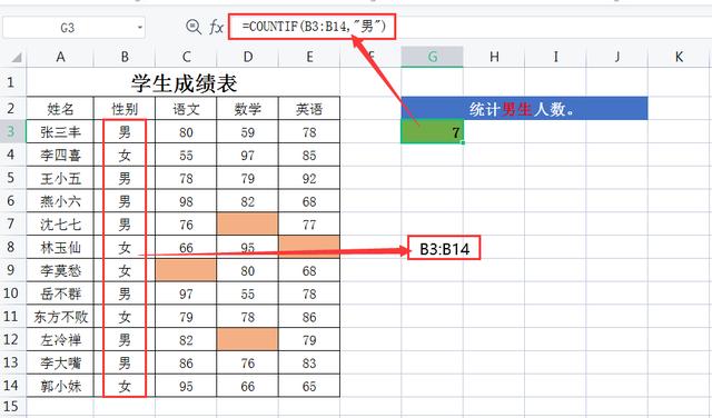 wps函数公式大全及使用方法（WPS表格中5个常用的统计函数）(5)