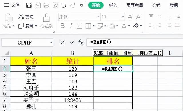 表格排名函数怎么用（rank函数排名的使用方法）(1)