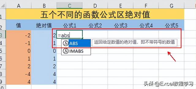 绝对值函数excel公式怎么用（五种方法教你快速取绝对值）(2)