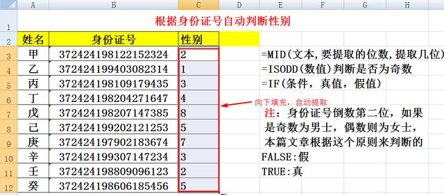 excel怎么自动分男女（excel输入身份证自动出性别的方法）(3)