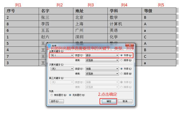 word表格怎么排序（word表格排序最简单的方法）(4)