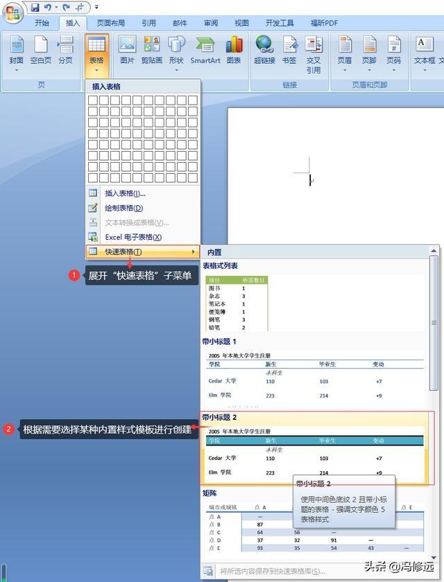 怎么在电脑上做表格（在Word中创建表格的5种方法）(6)